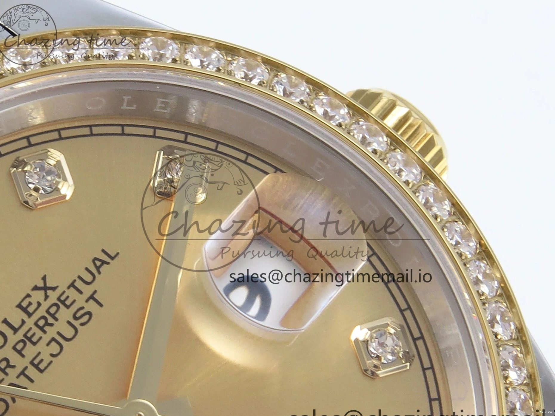 MiroTime 1223 Attractive DateJust 36 126283RBR EWEF Best Edition YG Diamonds Dial on SS YG Jubilee Bracelet A 635